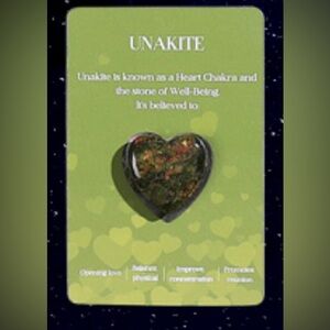 Natural heart shaped healing worry gemstone balance meditation Unakite small new